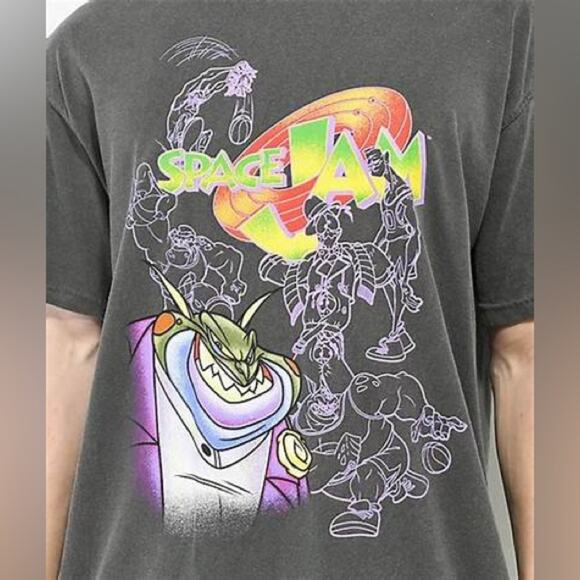 NWT Mitchell & Ness x Space‎ Jam Swackhammer Prospects Wash Grey T-Shirt Medium - Picture 2 of 9